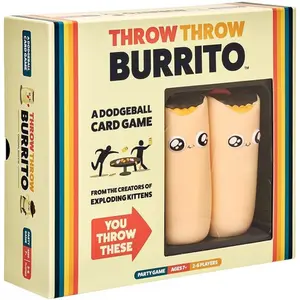 Throw Throw Burrito Dodgeball Card Game from Exploding Kittens 2-6 Players Ages 7+ 15 Minutes Interactive Party Game for Family Game Night Kids Adults Friends