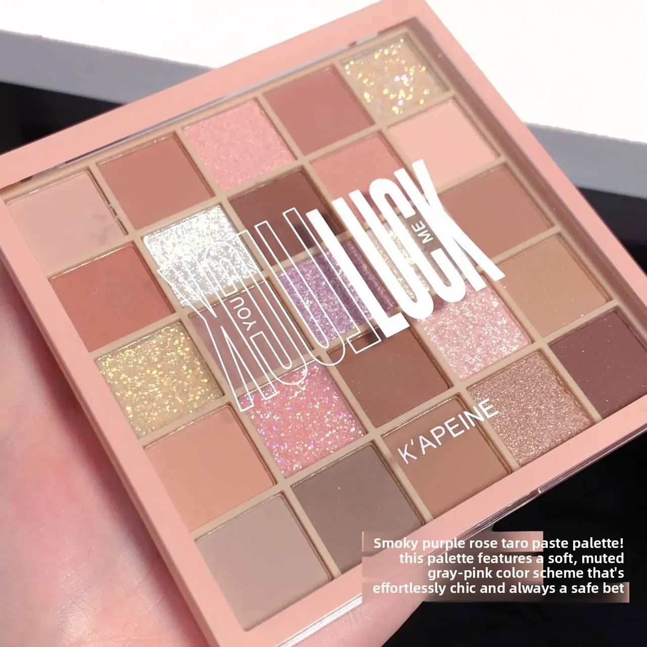 25-Color Eyeshadow Palette, 01# Rose Palette with Pearlescent Fine Shimmer | Beginner-Friendly Makeup in Milk Tea Tones
