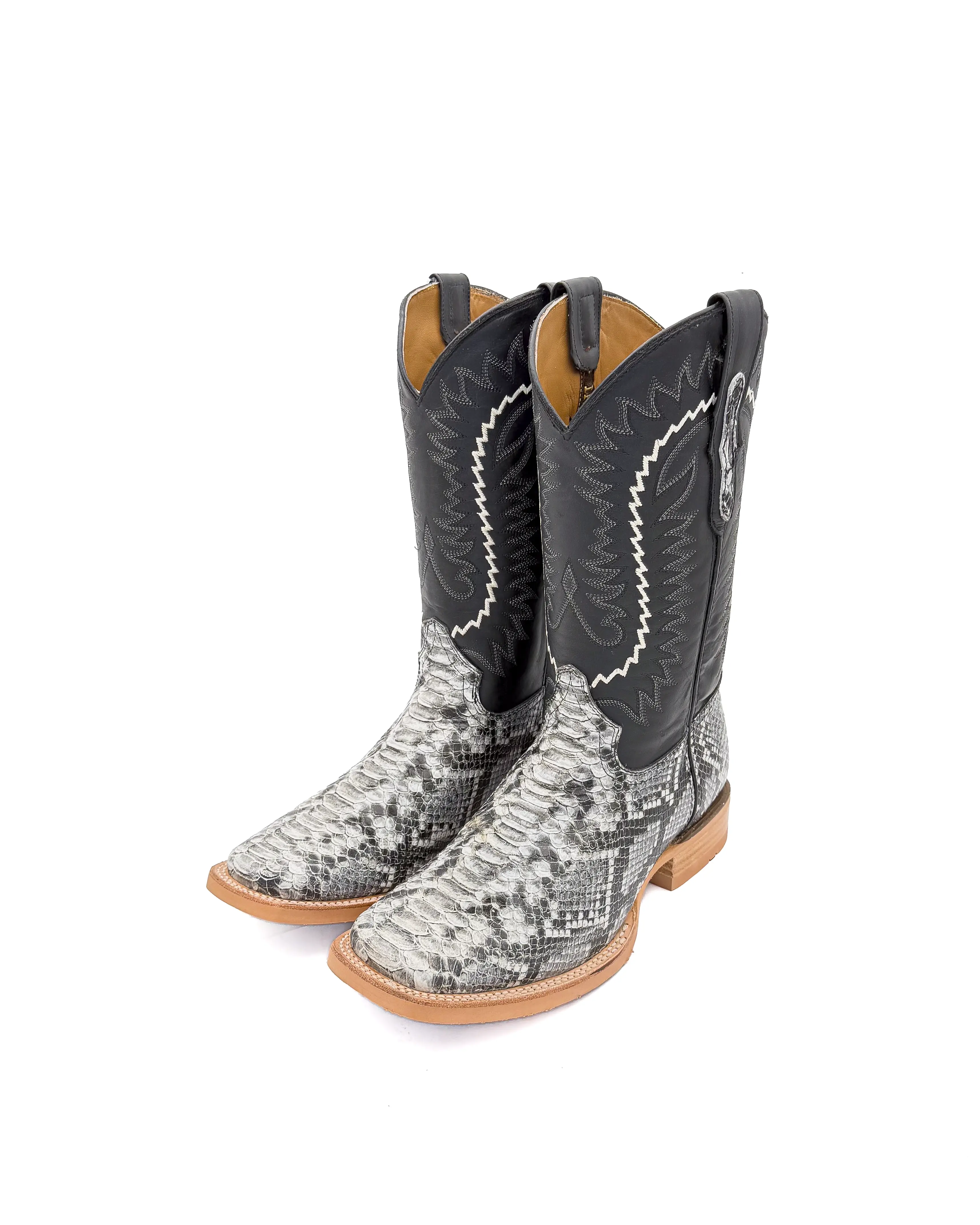 Cowboy Boot White P ython Rubber Sole