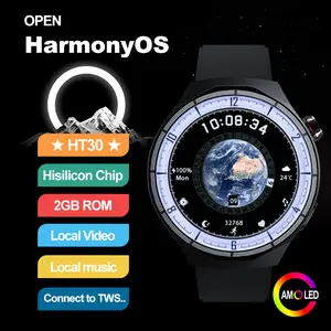HT30 Smart Watch for Men, 1.73" Amoled Screen, 2GB ROM Playing Local Music, Wearable Outdoor Sport Watches for Android/IOS Phone, Custom Watch Faces, Smooth Open-HarmonyOS, Wireless Magnetic Charging