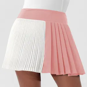 Women's Pleated Tennis Skirt With Built-In Shorts Colorblock High Waist Skort with Side Ball Pocket Breathable vollyball Workout Skort for Running Yoga Golf Women’s Activewear Athletic Skorts tennis skorts butterfly fashionable comfortable active outfits