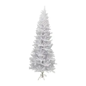 Northlight 6.5' White Georgian Pine Slim Christmas Tree Unlit