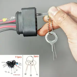 Automotive Electrical Wiring Crimp Connectors Pin Extractor Kit, Circuit Board Harness Terminal Removal Tool - Non-Electrical, Metal, 3pcs/11pcs, Plug, Mechanical Tool Set