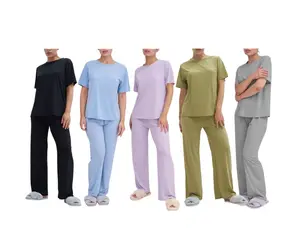 (4-Piece) Women’s Silky Short Sleeve Lounge Pajama Sets