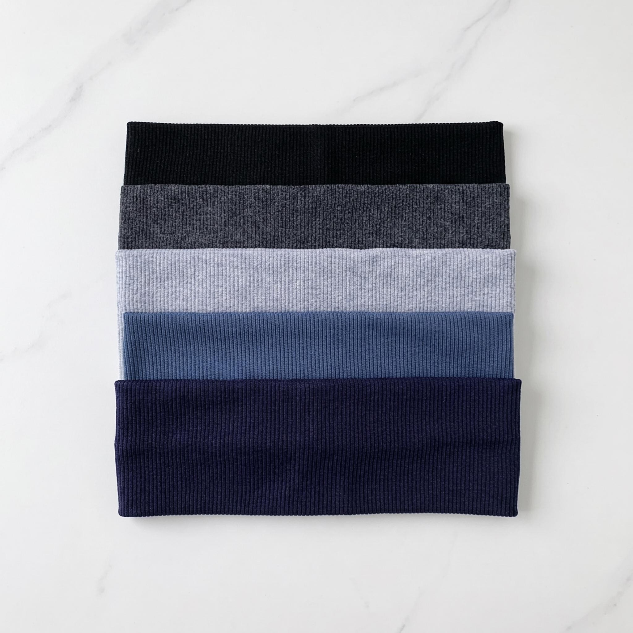 Women's Wide Ribbed Knit Headbands - Solid Color Stretchy Elastic Hair Bands for Yoga, Sports & Daily Wear, Multi-Pack