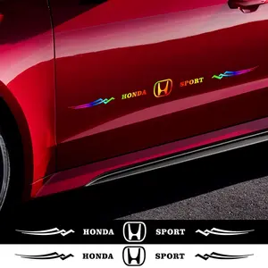 Car Style Accessories Sticker, Colorful Laser Car Decal, Automotive Decor for Honda & More Models, Enhance Your Vehicle Look