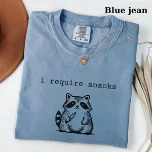 Comfort Colors Vintage I Require Snacks Fat Raccoon T-shirt, Funny Raccoon T-shirt Trendy Goblincore Animal Lover Gift, Cozy Snack Gremlin Tee Gift