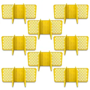 ORGANIZE-IT! 6 Slot Tote Dividers for 27 Gal Storage Containers, Yellow, 8 Pack