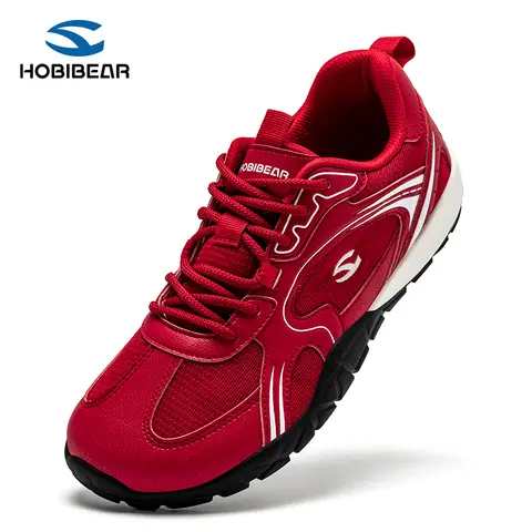 HOBIBEAR Women's Athletic Barefoot Casual Sneakers - Wide Round Closed Toe Box, Lace-Up, Lightweight Mesh Breathable Footwear, Soft Rubber Nonslip Walking Shoes, Durable, Wide Foot Friendly All Seasons Trainers (TikTok Shop Back to School)