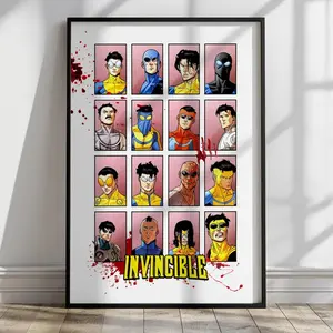 Invincible Poster, Anime Wall Art, Invincible Character Artwork Poster, Anime Hero Print, Home Decor, Gift For Fans
