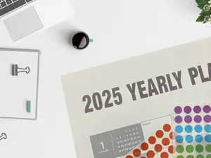 2025 Yearly Wall Calendar with Holidays, Full Year Calendar One Page, Annual Year Wall Calendar with Stickers, Horizontal, 24"X 33" (Open), Paper Folded