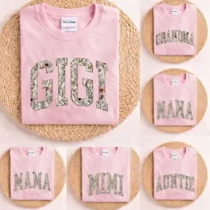 Personalized Grandma T-tshirt, Mothers Day Gift,Baby Pink, Custom Grammy T-tshirt, Nana T-tshirt, Mama Gammy Mimi Meme Nanny Granny Shirt