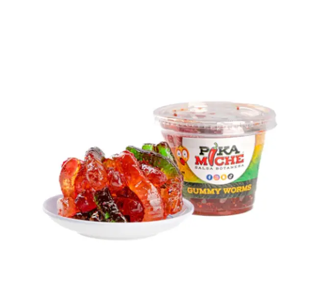 Chamoy Gummy Worms - Pika Miche (Chewy & Tangy Candy Snack)