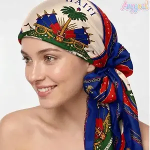 Anygoal Patriotic Red White Blue Palm Tree Bandana Scarf Head Wrap, Multifunctional Polyester Satin Bandana, Lightweight Smooth Neck Head Scarf, Versatile Stylish Hair Wrap for Daily Wear, Casual Outings and Fashionable Accessories summervibes