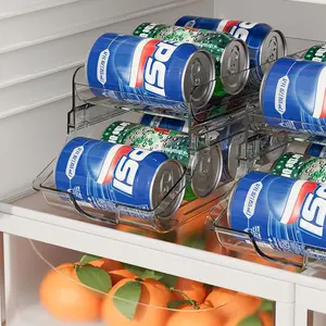 UFORU  Refrigerator can organizer for Coke cans, tilted design with automatic refilling when it rolls. Suitable for refrigerators, freezers, and more applications. Made from food-grade materials, moisture-resistant, keeps items neatly stored.