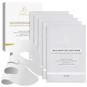 Collagen Face Mask (37g*5ea), Probiotics Deep Collagen Mask, Overnight Collagen Mask With Apple Stem Cells, Facial Hydrogel Masks for Elasticity, Firming, and Moisturizing collagen overnight mask Skincare Hyaluronic Acid Low Molecular Weight Comfort