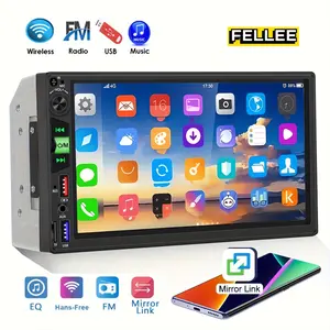 2 Din 17.78 cm Car Radio Player Multimedia Stereo Headunit Screen Panel FM/ USB/ AUX/ Mirror Link Navigation Support Rear View Camera
