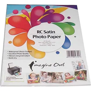 ImagineOut Resin Coated Luster Photo Paper Waterproof - 25 Sheets / 8.5x11 inch Semi Gloss