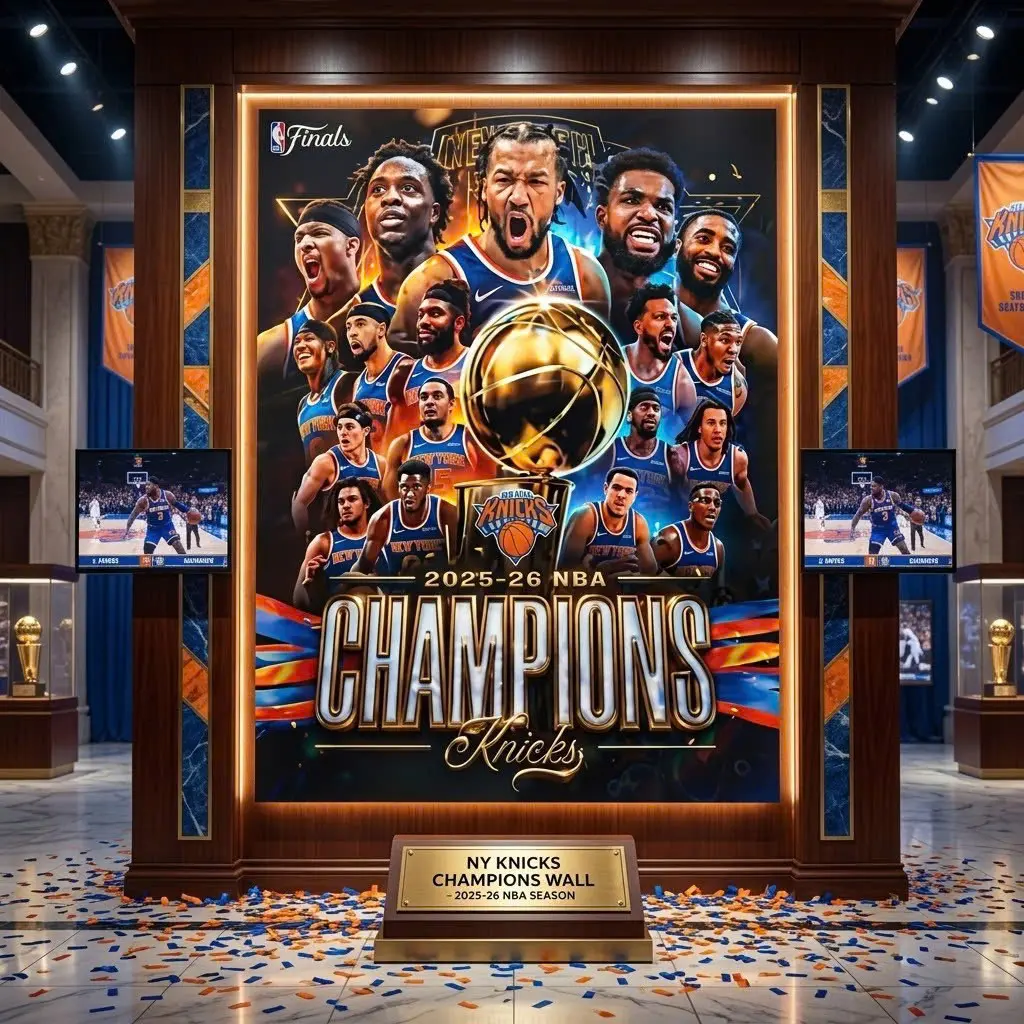 New York Knicks 2025-26 NBA Champions Poster - No Frame, Championship Team Poster, Basketball Fan Decor, Knicks Finals Trophy Print