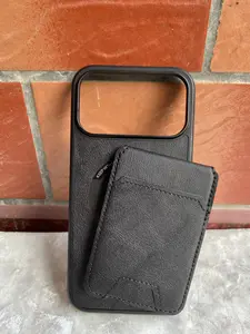 2-in-1 Magnetic Wallet Case Set with Leather Texture Finish, TPU+PC Hybrid Protective Cover with PU Magnetic Card Holder for iPhone 12–17 Series