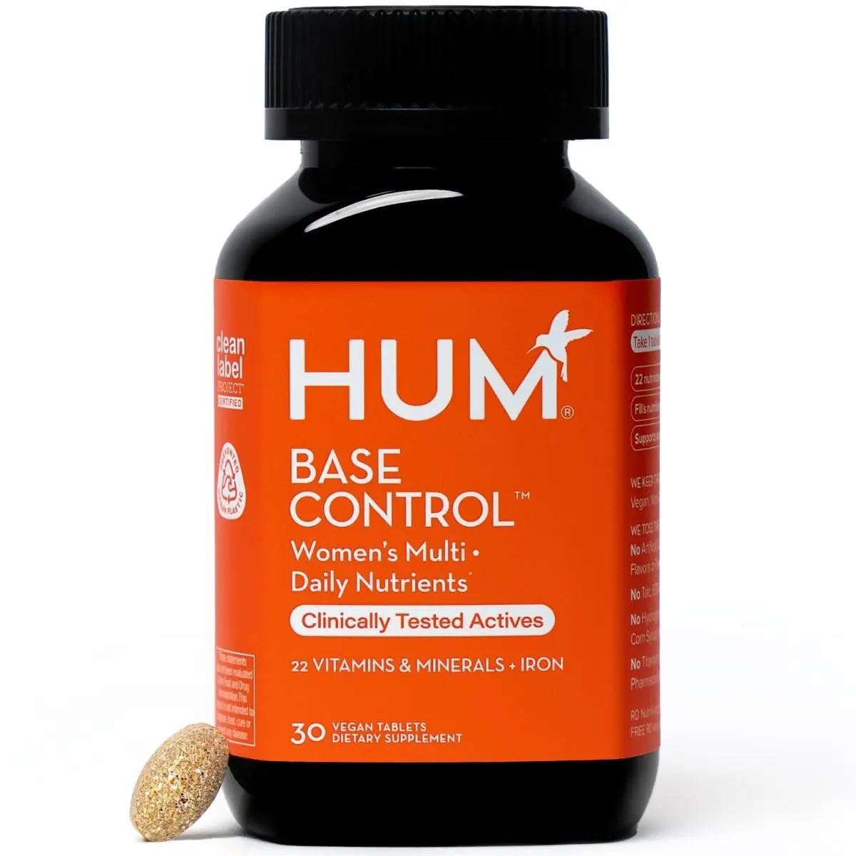 HUM | Base Control | Women's Daily Sustained Energy | 22 Vitamins and Minerals (Vitamin A, C, D3, E) | 30 Vegan Tablets HUM | Base Control | Women's Daily Sustained Energy | 22 Vitamins and Minerals (Vitamin A, C, D3, E) | 30 Vegan Tablets