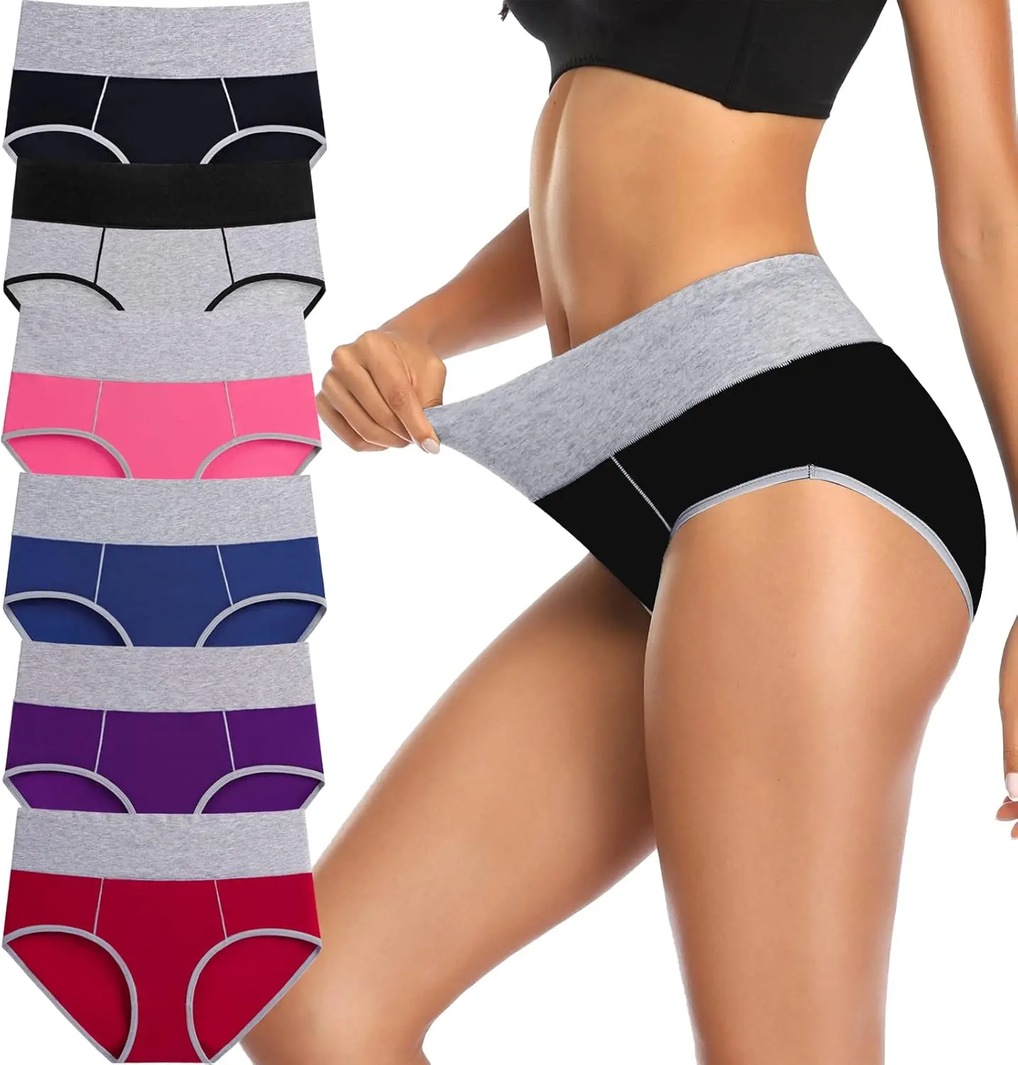 Annenmy Postpartum Underwear Women High Waisted Cotton Underwear Breathable C Section Panties Tummy Control Briefs