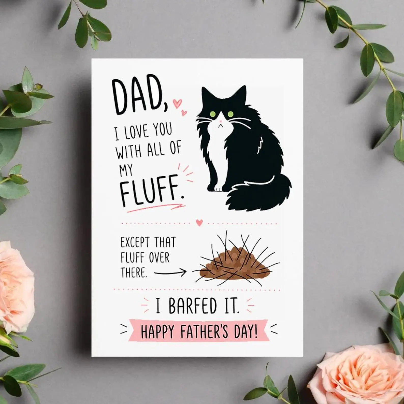 Funny Cat Greeting Cards, Cute Birthday Cards, Graduation Congratulations Cards, Thank You Cards, Belated Birthday Cards for Cat Lovers, Blank Inside with Envelope