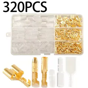 320pcs Double Bullet Wire Connector Kit, 3.9mm Spring Sheath, 3.5mm Cold Pressed Terminal, Convenient Storage Box, Durable Reliable Connectors, Ideal for Electrical Use