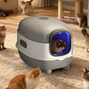Cat Litter Box Odor Isolation Self Cleaning Litter Box for Small Medium Large Kitten Balcony Terrace Garden Apartment