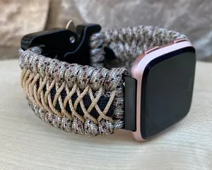 Paracord Watch Band compatible with Fitbit Versa 1, Versa Lite, Versa 2, Versa 3, Versa 4, Sense, Sense 2 (watch not included).