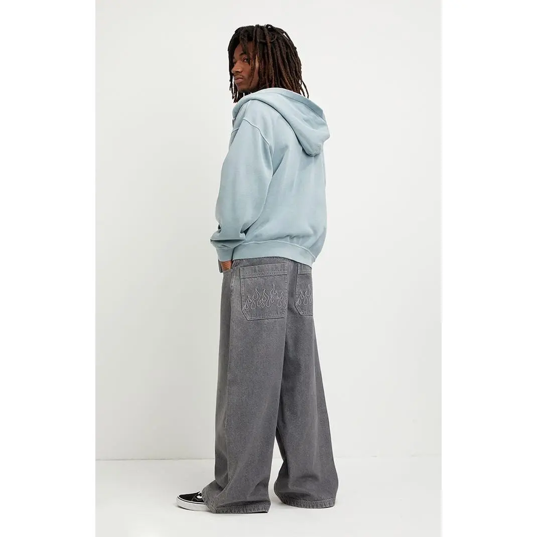 Pacsun Men's Ryder Ultra Baggy Jeans Flames Gray