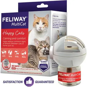 MultiCat 30 Day Cat Calming Plug In Pheromone Diffuser Starter Kit, 48ml - Helps Reduce Conflicts And Signs Of Tension In Multi-Cat Households