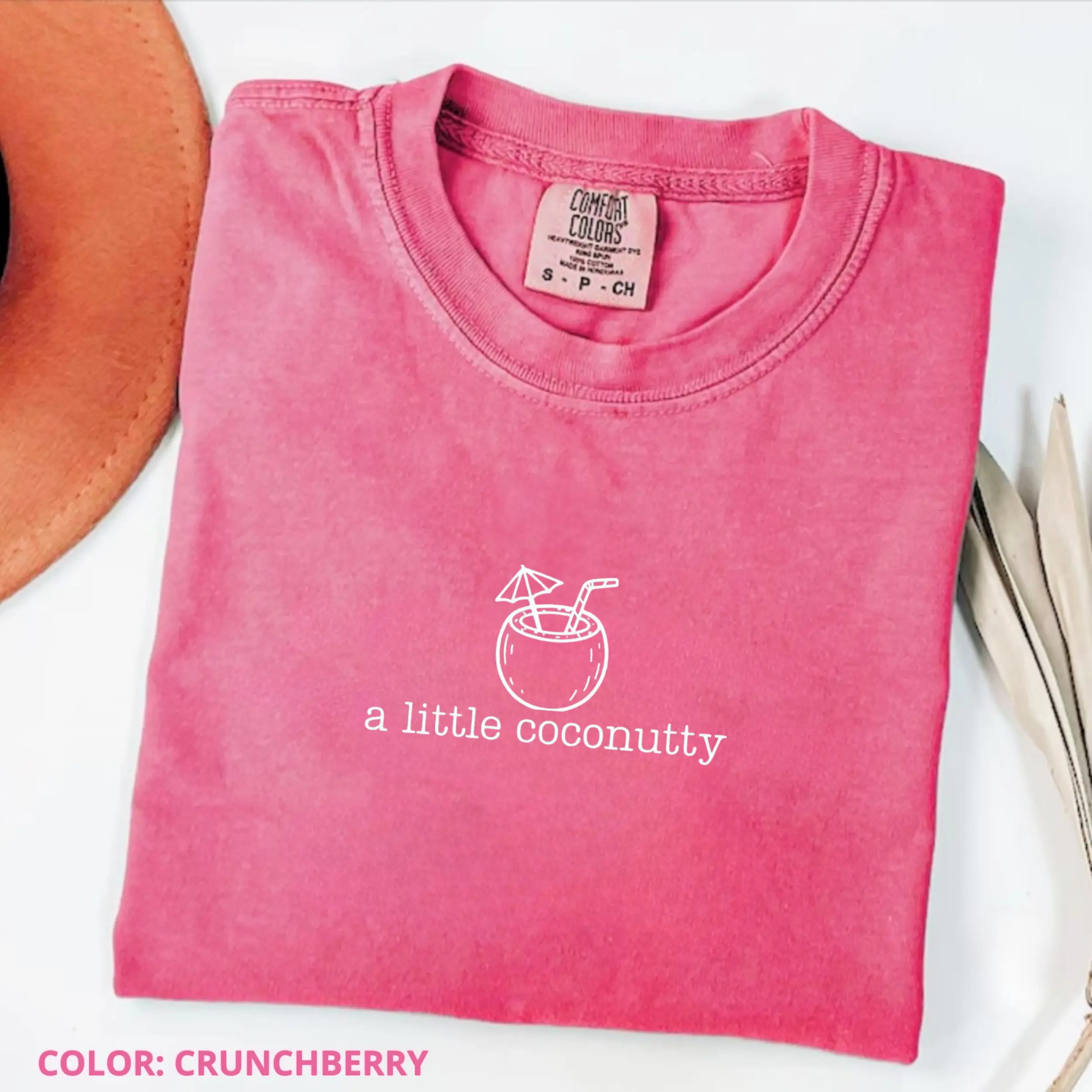 Comfort Colors A Little Coconut Shirt, Minimalist Funny Graphic Tee, Aesthetic T-Shirt, Relatable Subtle Humor Shirt, Casual Trendy Gift for Women
