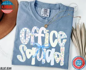 [Sale Up To 50%] Comfort Colors Office Squad Shirt, Coquette Bow Front Office Shirt, Office Staff, Secretary Shirt, Office Lady, Admin, Office Team Shirts, Graphic Streetwear T-shirt