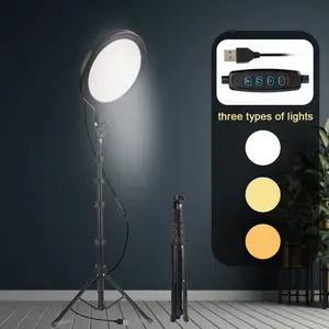 10 inch Full-screen LED Fill Light, Dimmable LED Selfie Video Light with 3 Color Modes, USB Powered, Includes 63" Adjustable Tripod, Photography Lig Adjustable Ring Light with Tripod ring  light  glow flexible tripod video light panel yout#New Years