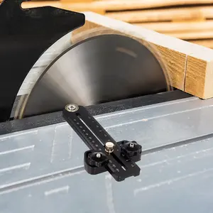 Thin slice cutting table saw template with 3-roll system and adjustable fixture -3/8 "x3/4" U-shaped groove&1/4 "x3/8" T-shaped groove table saw precision guidance, durable metal structure suitable for repeated narrow strip cutting - DIY woodworking