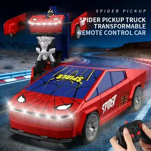 1:18 Scale Transform RC Car for Boys 4-12, 2.4Ghz Remote Control Truck Robot Deformation Toy Car with 360° Rotation, Rechargeable Batteries Included, High-Quality ABS Plastic Stunt RC Vehicle Gift for Kids