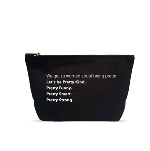 Women's Black & White Let's Be Pretty Pouch/Clutch Canvas