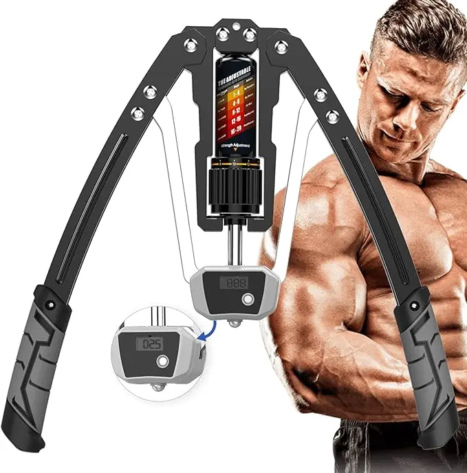 Hydraulic arm trainer with counter, strength chest trainer, adjustable chest trainer, 10-200kg hydraulic arm trainer, micro-bounce, triangular structure - suitable for training chest, shoulder, back and arm muscles at home Multi-Functional Power Rack camp