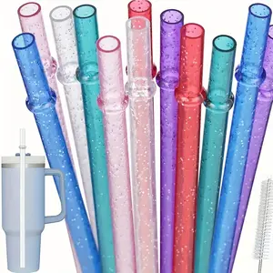 Reusable Plastic Straw Set, 6-Piece with Cleaning Brush, Fits 20-40oz Cups, Durable PP Material, Perfect for Outdoor Use