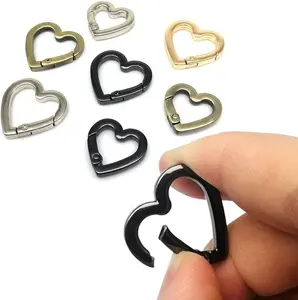 Spring Gate Heart Shape Ring Open Leather Bag Handbag Belt Strap Buckle Connecter Key Findings Pendant Snap Clip Trigger Hook