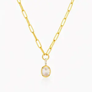 Necklace paper clip stainless steel