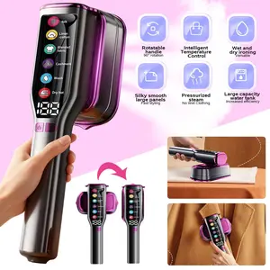 Newest 2-in-1 Steam Iron & Clothes Steamer - Handheld Portable Garment Wrinkle Remover, Fast Heat-Up, Large Soleplate, 110ml Water Tank - Lightweight for Home, Travel, and Office Use Handheld Steamer & Iron 2-in-1, 15s Fast Heat-Up, Large Soleplate.