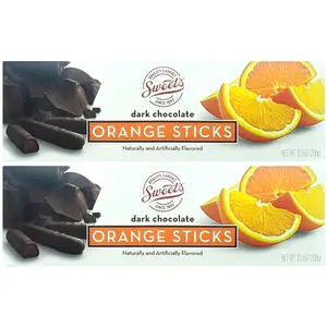 Sweet Candy Company Dark Chocolate Orange Sticks - Gourmet Chocolate Covered Sticks, Chocolate Fruit Flavored Sticks, Gift Idea for Holidays, Gluten Free, Kosher - 10.5 oz Box (Pack of 2)