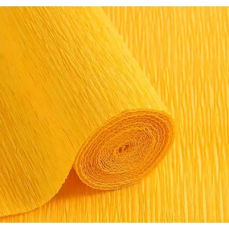 Crepe Paper Roll 8.2ft Long 17 Inch Wide for Wedding Ceremony Various Large Festivals Decoration (Apricot Yellow)