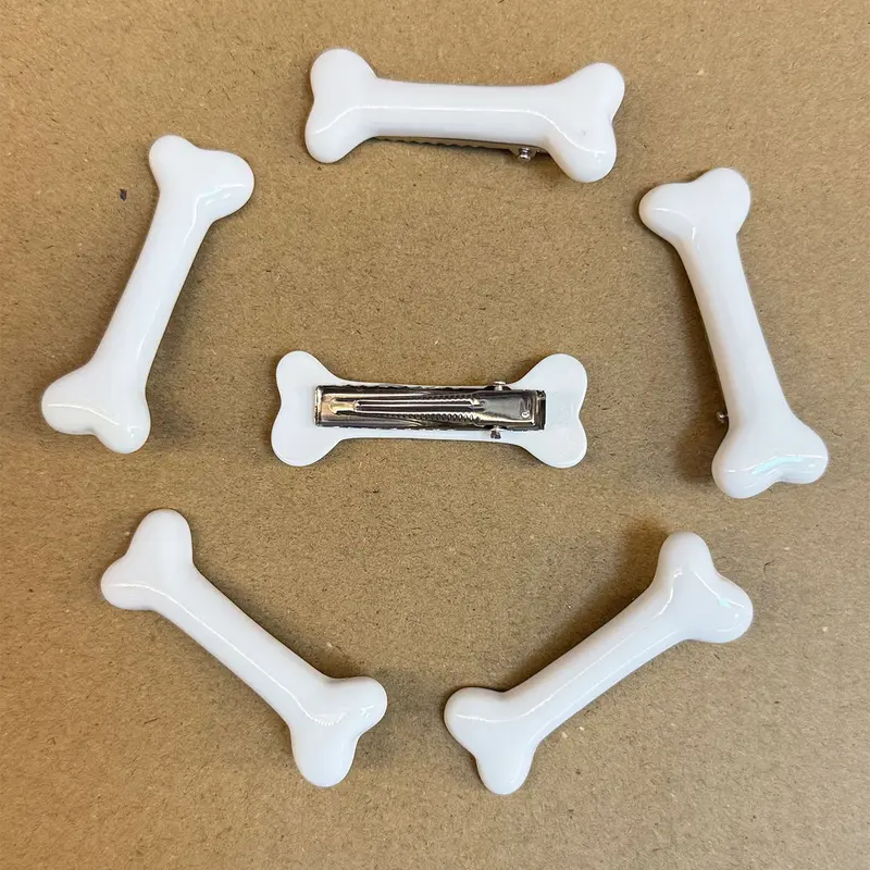 【Black Friday】6 Pcs Bone-Shaped Decorative Hair Clips, Cute Sweet Lolita Duckbill Clip, Creative Versatile Side Bangs Hair Accessory, Hair Clip Set, Cute Hair Accessories