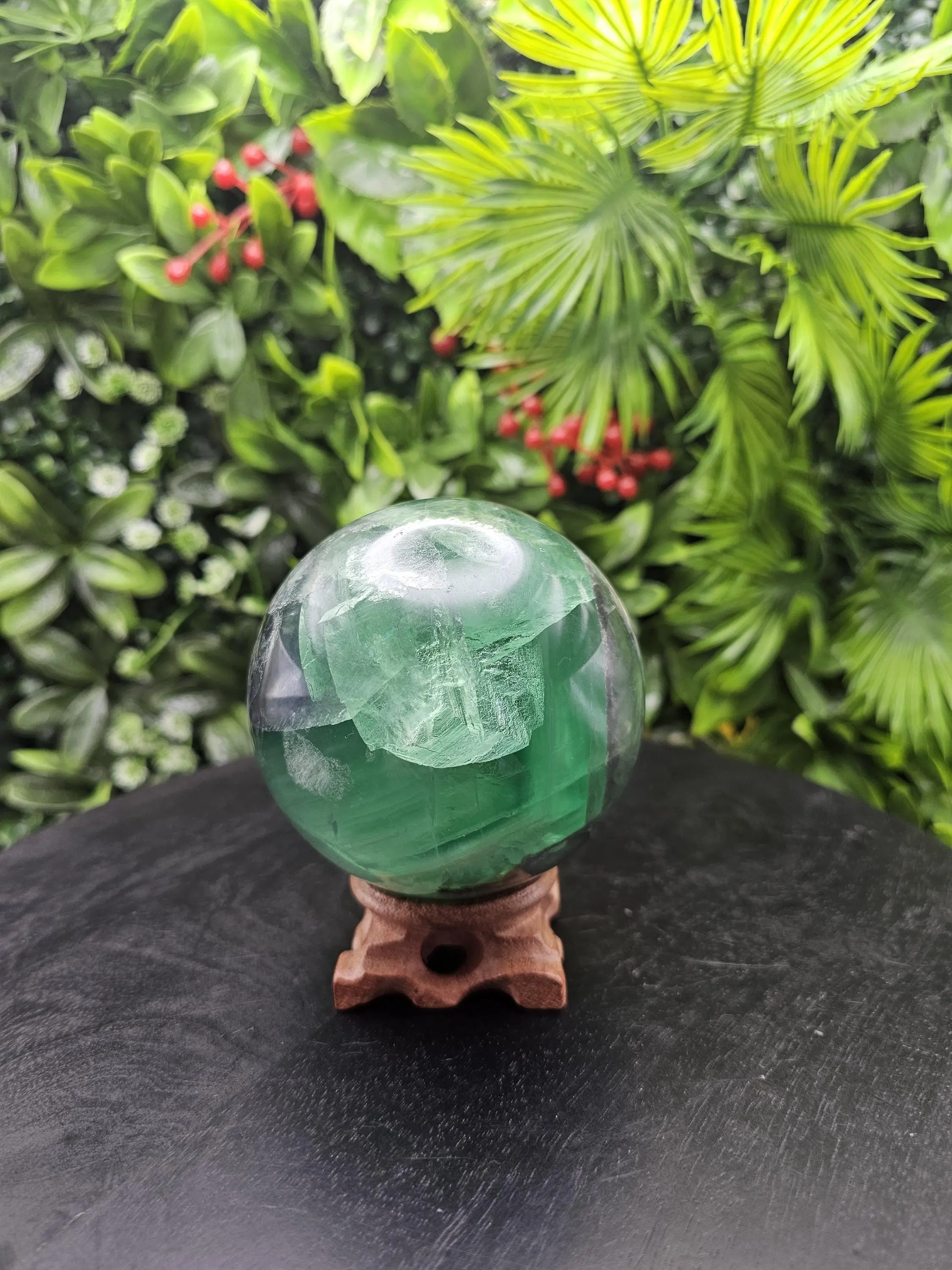 Huge Rainbow Fluorite Crystal Sphere/ Lots of Rainbow inclusions