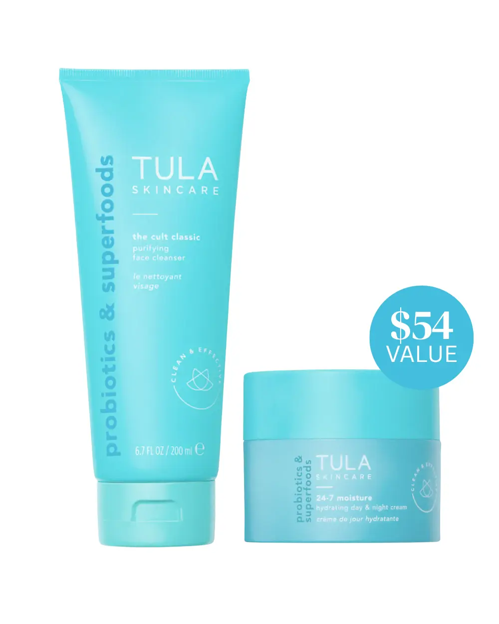Tula Cult Classic Face Cleanser & 24/7 Moisturizer Mini Bundle Skincare