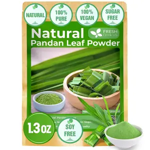 【FreshDrinkUS】 1.3oz Pandan Leaf Powder, 100% Natural and Pure from Pandan Dried Leaves, Emerald Pandan Leaf Powder, Green Food Coloring Powder, No Additives, No Gluten, Vegan.  Beverage
