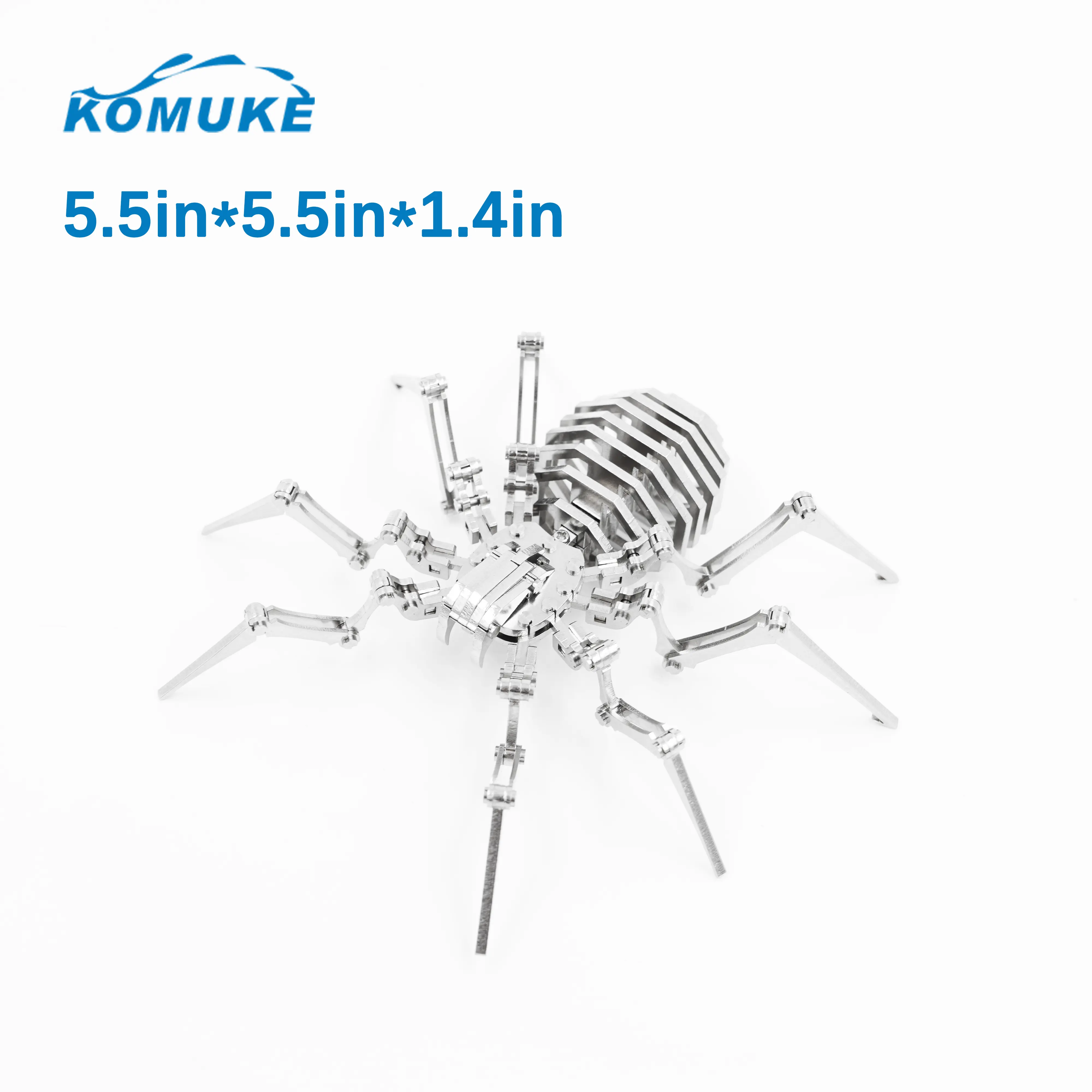 Colorful 3D Metal Puzzle Scorpion DIY Model Kit, Puzzle Jigsaw Scorpion King 3D Stainless Steel Ornaments (Blue), Shipping from US